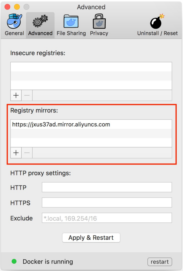 MacOS配置Docker镜像加速器