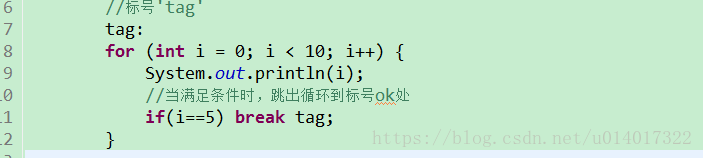 带标签的 break tag